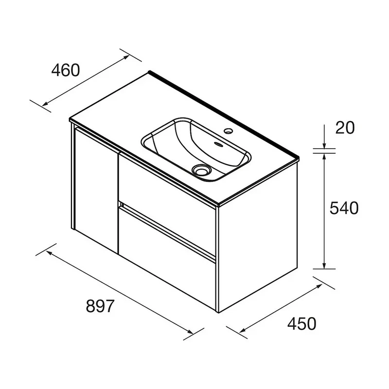 Mueble de Baño con Lavabo con Puertas Salgar Noja 90 cm Roble Natural