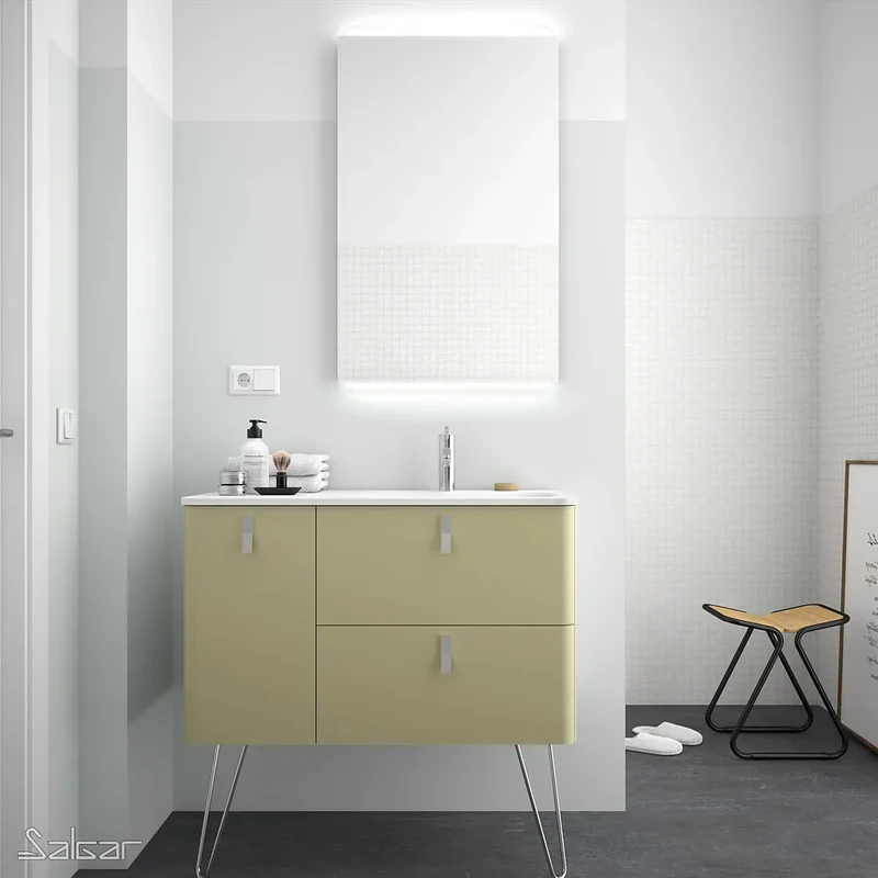 Mueble de Baño con Patas con Lavabo Salgar Uniiq 120 cm Verde Salvia