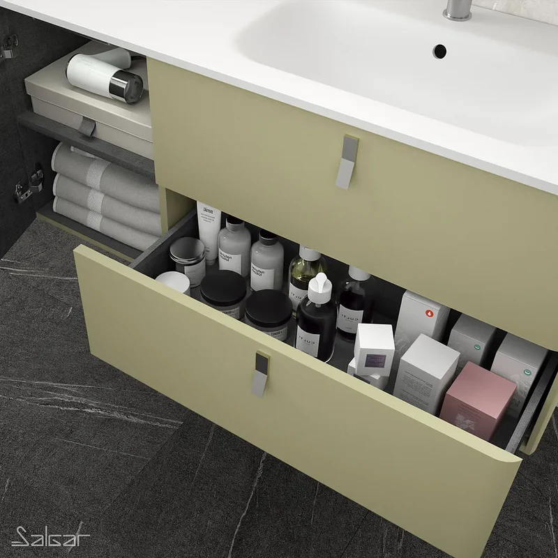 Mueble de Baño con Patas con Lavabo Salgar Uniiq 120 cm Verde Salvia