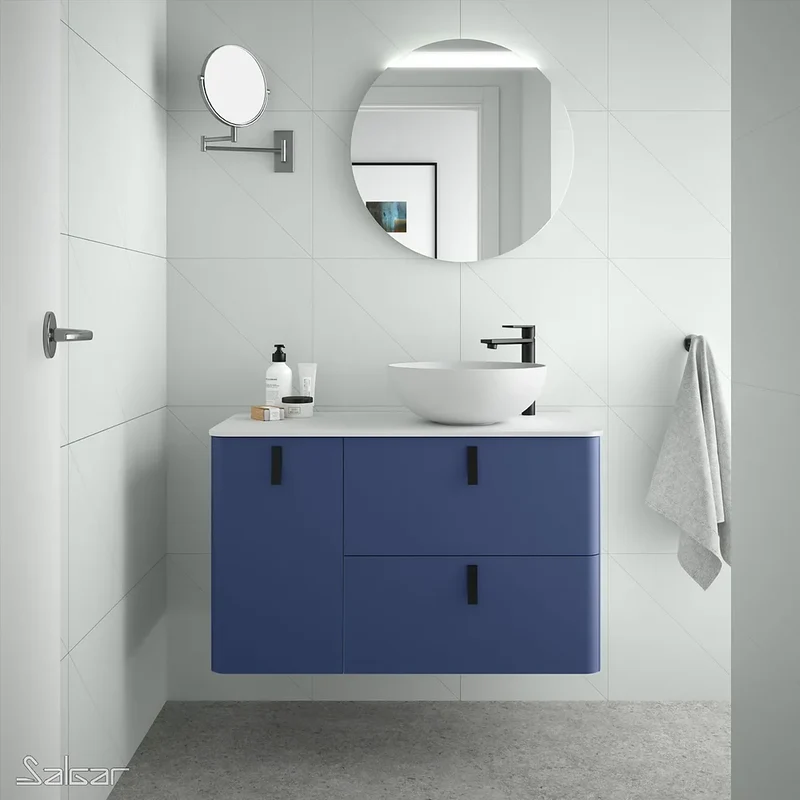 Mueble de Baño Lavabo sobre Encimera Salgar Uniiq 120 cm Azul