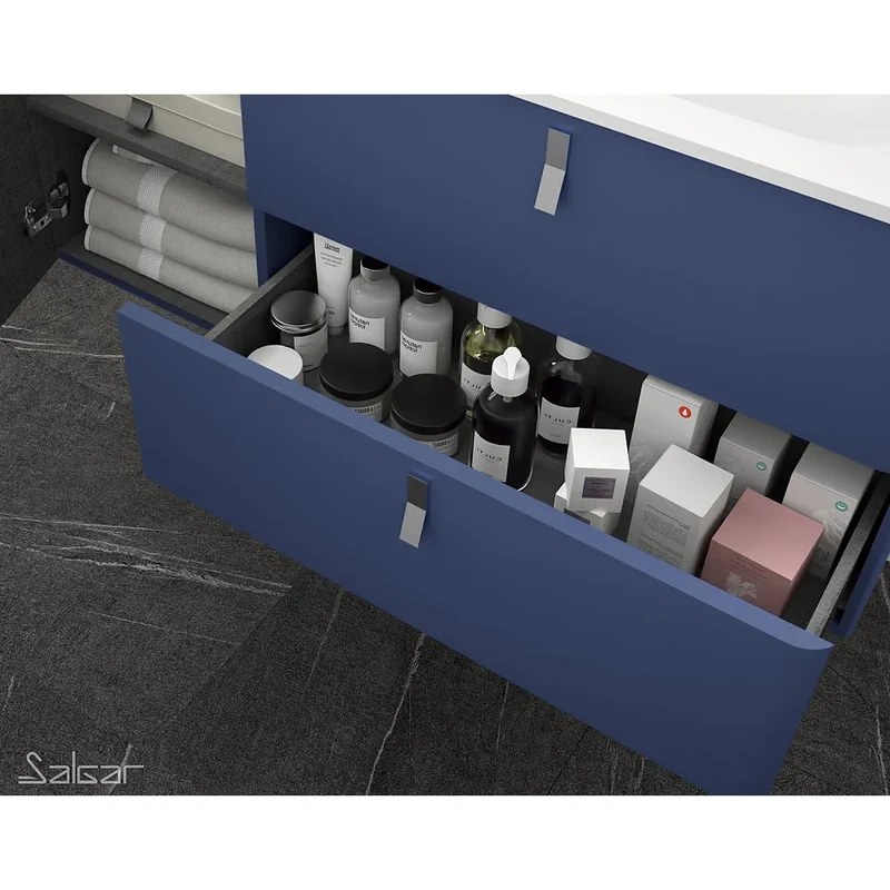 Mueble de Baño Lavabo sobre Encimera Salgar Uniiq 120 cm Azul