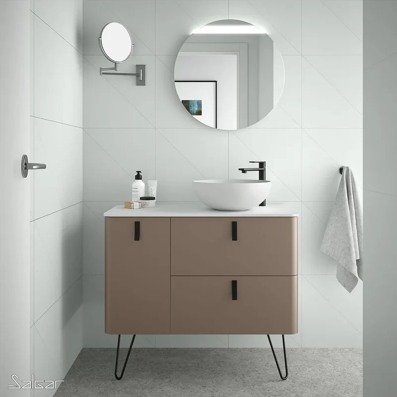 Mueble de Baño con Patas Lavabo sobre Encimera Salgar Uniiq 120 cm