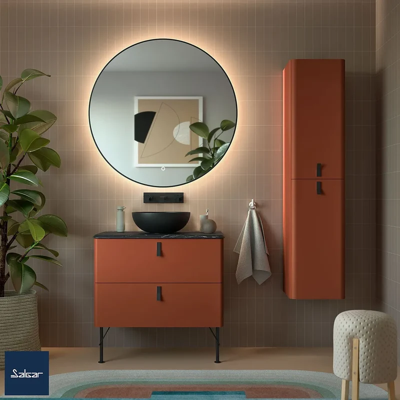 Mueble de Baño Suspendido con Lavabo y 2 Cajones Salgar Uniiq 80 cm
