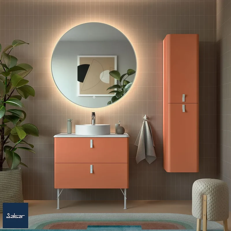 Mueble de Baño Suspendido con Lavabo y 2 Cajones Salgar Uniiq 80 cm