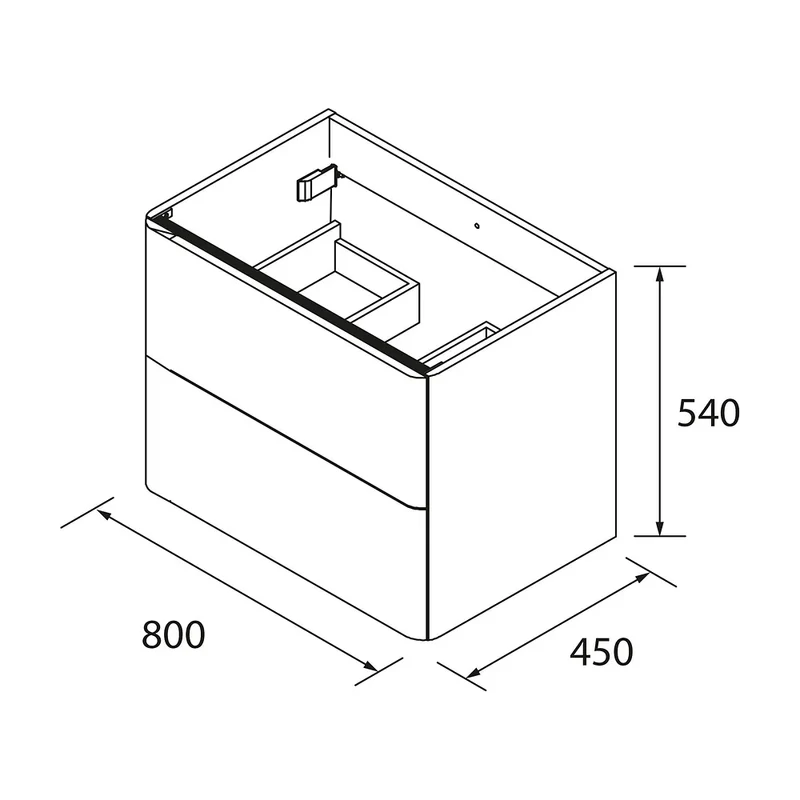 Mueble de Baño Suspendido con Lavabo y 2 Cajones Salgar Uniiq 80 cm