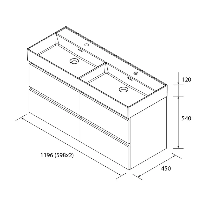 Mueble de Baño con Lavabo Salgar Bequia 100 cm