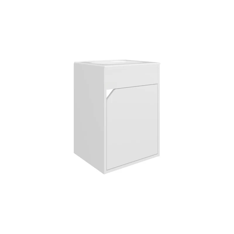 Mueble para Lavamanos Flotante Betel, Blanco, Incluye Lavamanos Plastiglas Floresta 40 ZF