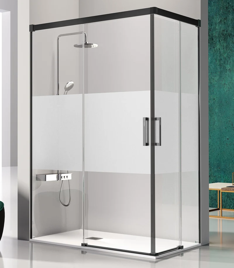 Mampara GLASE GS607, 2 Fijas con 2 Correderas, Apertura en Esquina