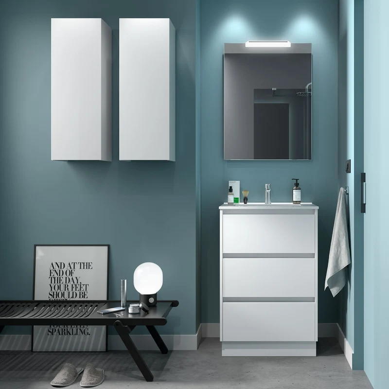 Mueble Baño NOJA 3 Cajones con Lavabo Integrado | 10 Acabados Premium
