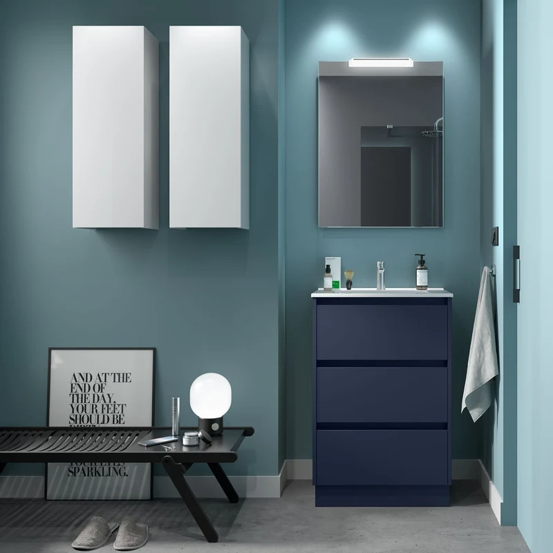 Mueble Baño NOJA 3 Cajones con Lavabo Integrado | 10 Acabados Premium