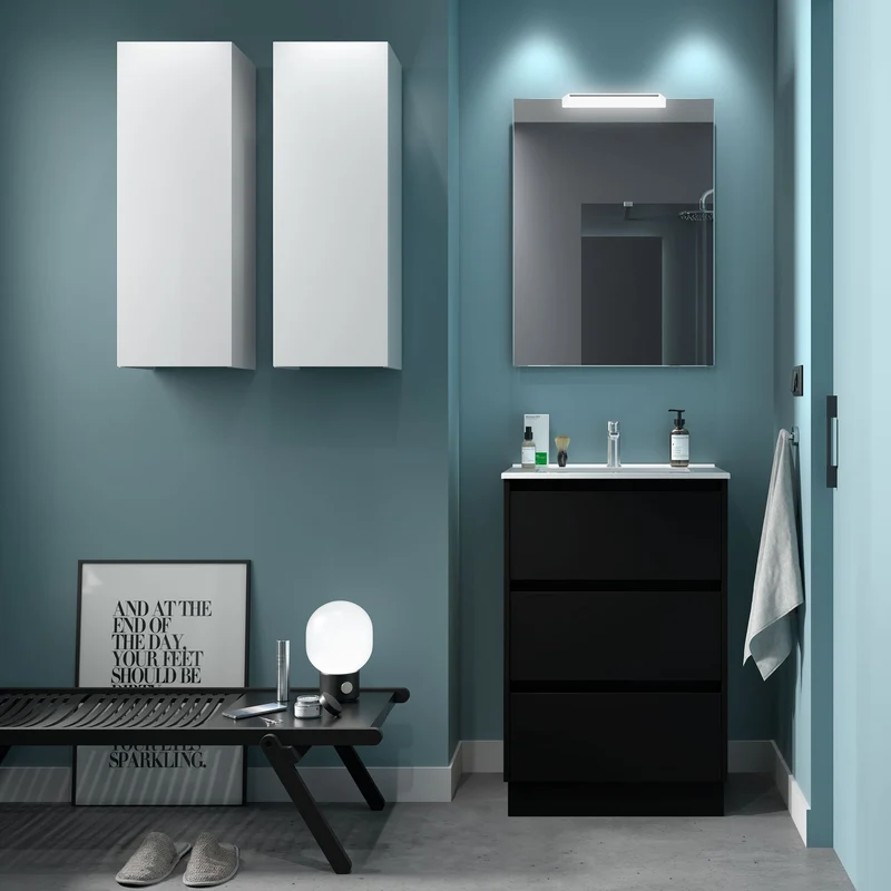 Mueble Baño NOJA 3 Cajones con Lavabo Integrado | 10 Acabados Premium