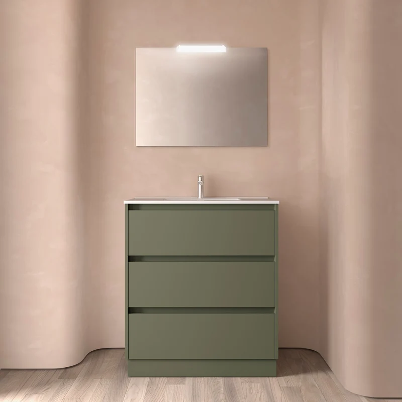 Mueble Baño NOJA 3 Cajones con Lavabo Integrado | 10 Acabados Premium