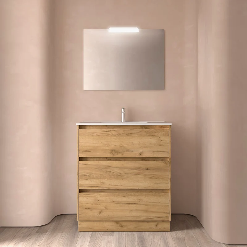 Mueble Baño NOJA 3 Cajones con Lavabo Integrado | 10 Acabados Premium