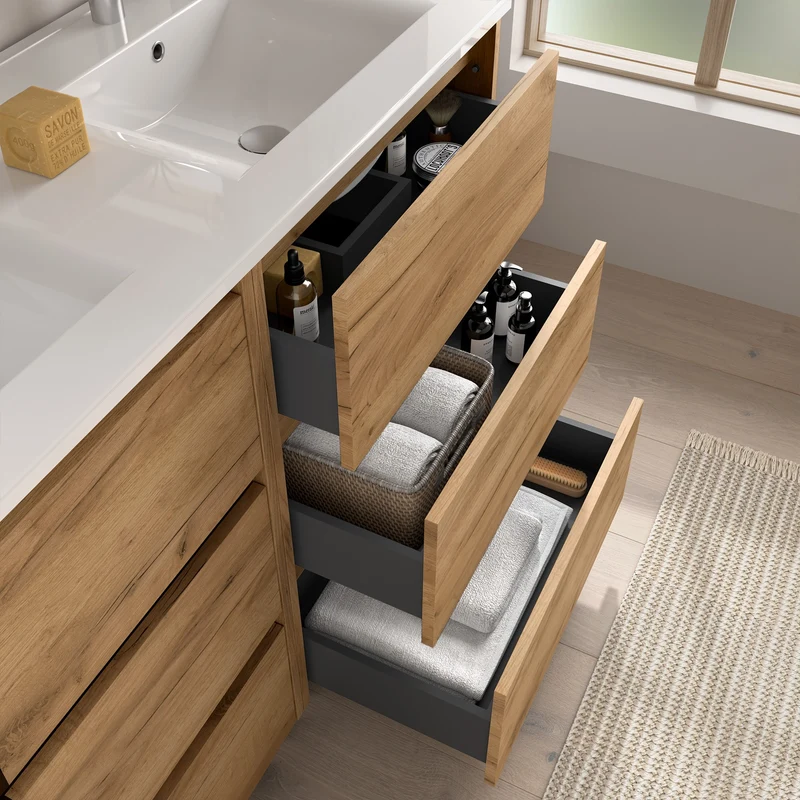 Mueble Baño NOJA 3 Cajones con Lavabo Integrado | 10 Acabados Premium
