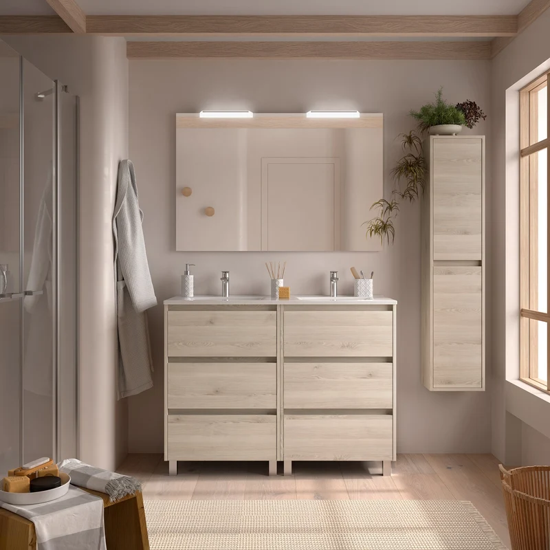Mueble Baño NOJA 3 Cajones con Lavabo Integrado | 10 Acabados Premium