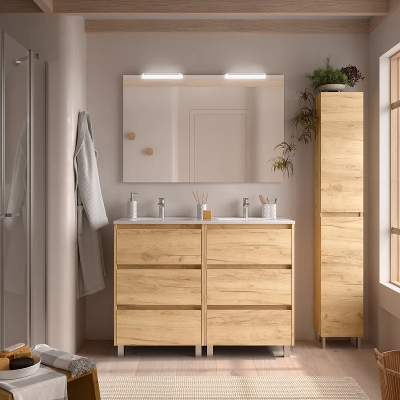 Mueble Baño NOJA 3 Cajones con Lavabo Integrado | 10 Acabados Premium