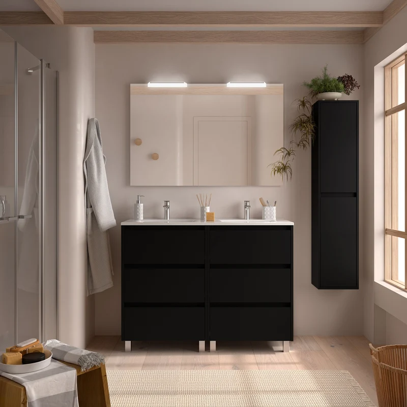 Mueble Baño NOJA 3 Cajones con Lavabo Integrado | 10 Acabados Premium