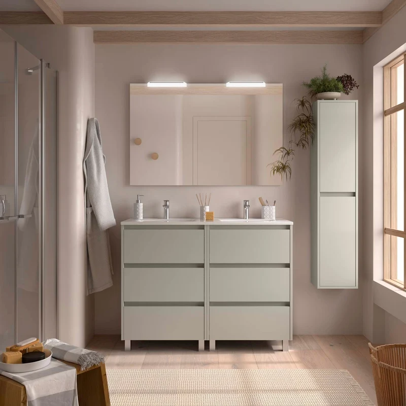Mueble Baño NOJA 3 Cajones con Lavabo Integrado | 10 Acabados Premium