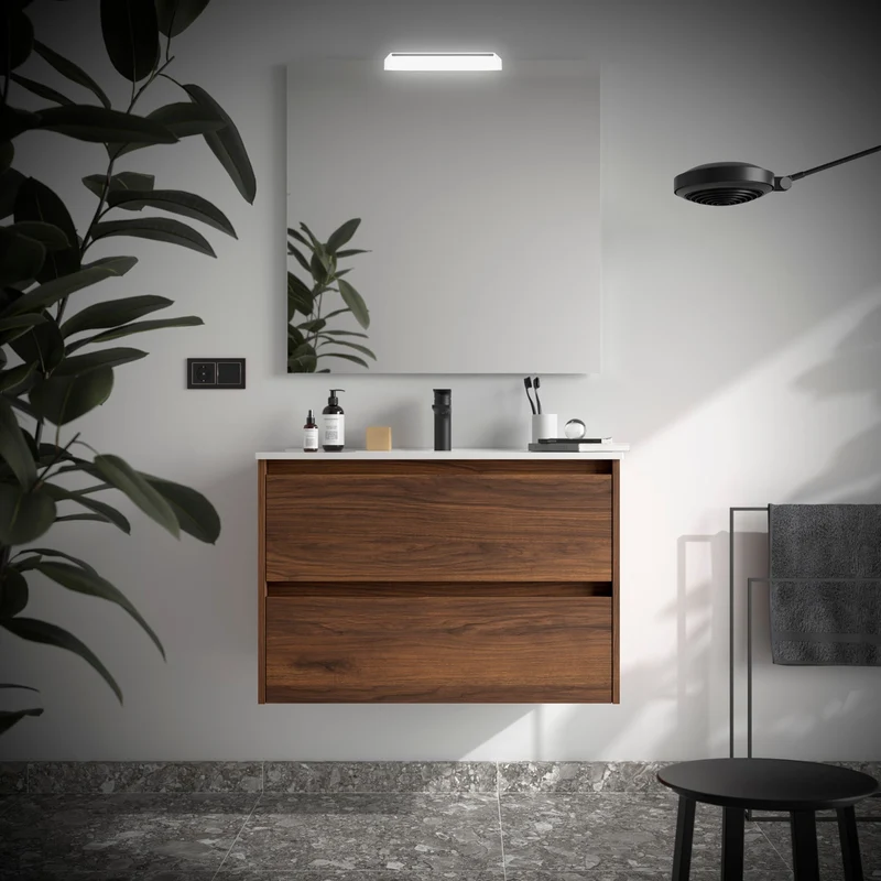 Mueble Baño NOJA 2 Cajones + Lavabo Integrado | De 60 a 140cm en 10 Acabados Premium