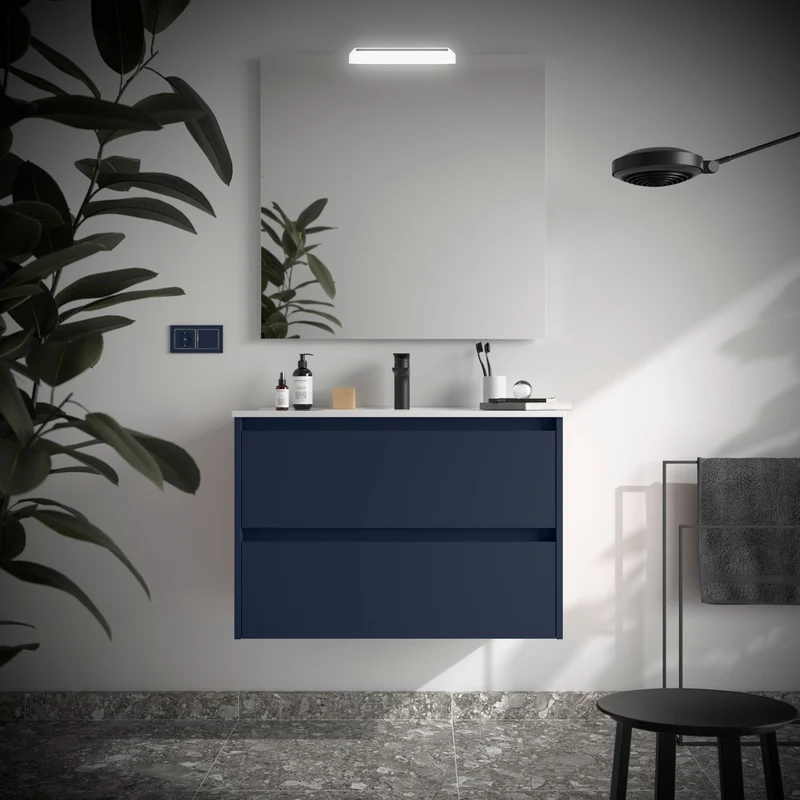 Mueble Baño NOJA 2 Cajones + Lavabo Integrado | De 60 a 140cm en 10 Acabados Premium