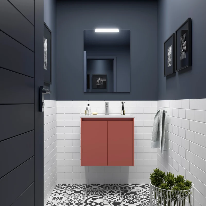 Conjunto Mueble de baño NOJA 2 Puertas + Lavabo + Espejo (de 60 a 140 cm)