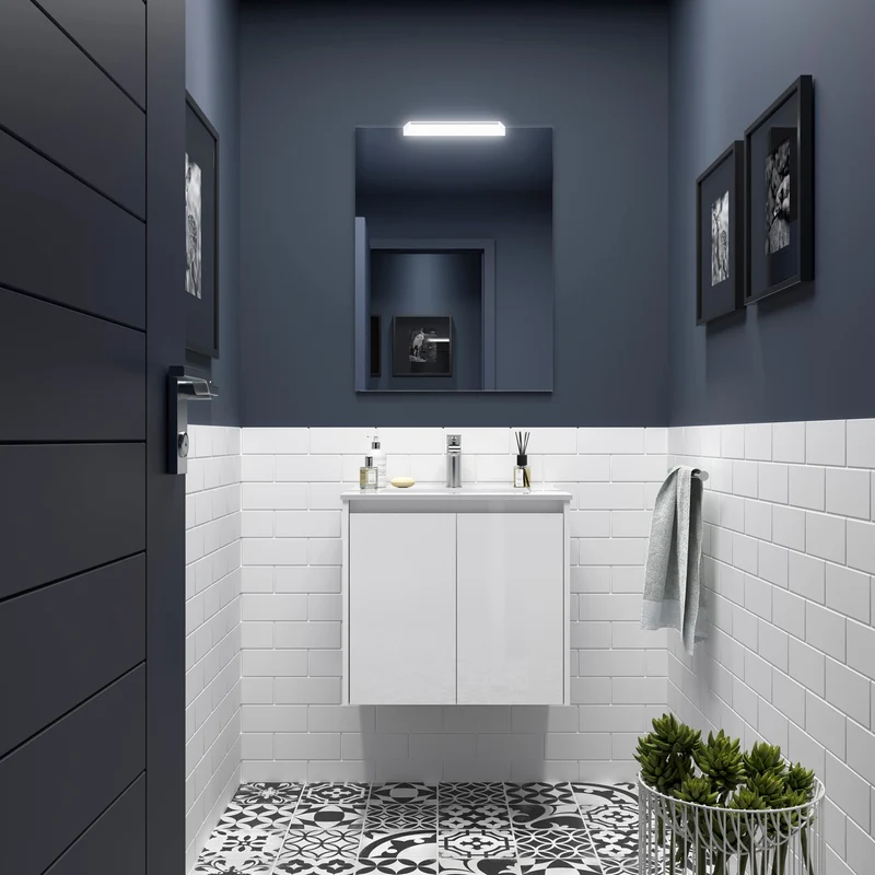 Conjunto Mueble de baño NOJA 2 Puertas + Lavabo + Espejo (de 60 a 140 cm)