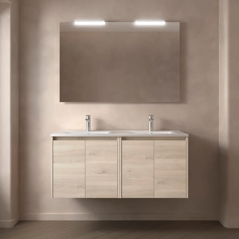 Conjunto Mueble de baño NOJA 2 Puertas + Lavabo + Espejo (de 60 a 140 cm)