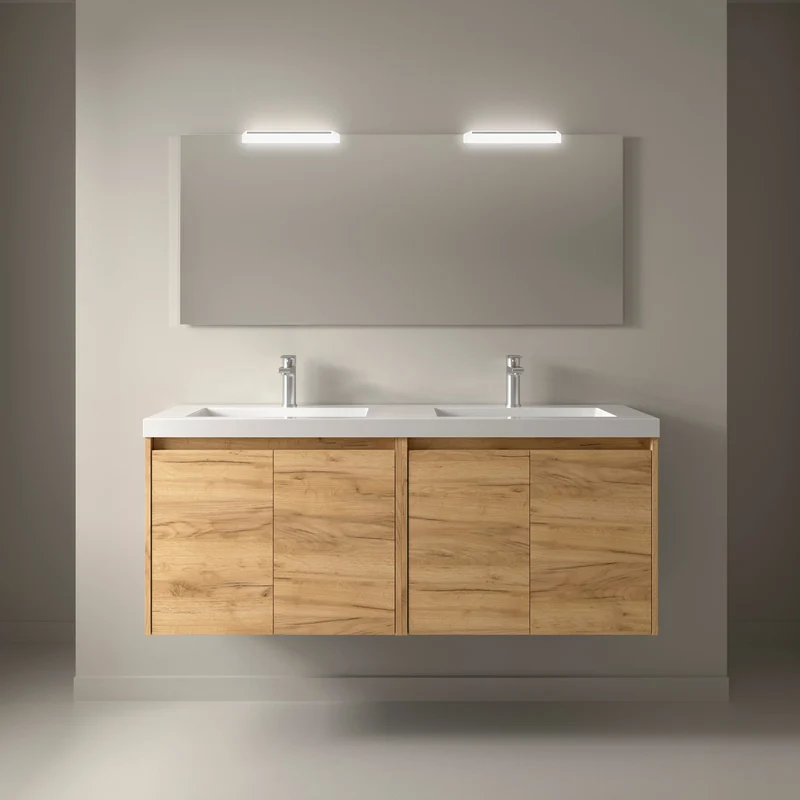 Conjunto Mueble de baño NOJA 2 Puertas + Lavabo + Espejo (de 60 a 140 cm)