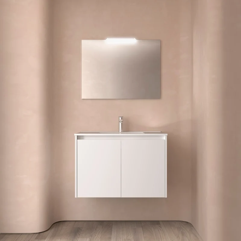 Mueble Baño NOJA 2 Puertas + Lavabo Integrado | 10 Acabados Premium | Guías Soft Close Hettich