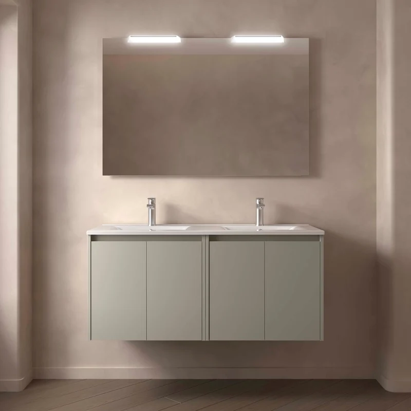 Conjunto Mueble de baño NOJA 2 Puertas + Lavabo + Espejo (de 60 a 140 cm)