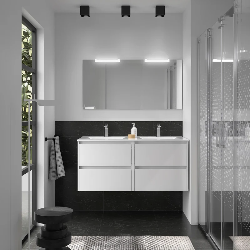 Conjunto Mueble Baño NOJA 2 Cajones + Lavabo + Espejo | 60-140cm | Guías Hettich | 10 Acabados Premium
