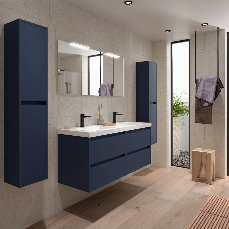 Conjunto Mueble Baño NOJA 2 Cajones + Lavabo + Espejo | 60-140cm | Guías Hettich | 10 Acabados Premium