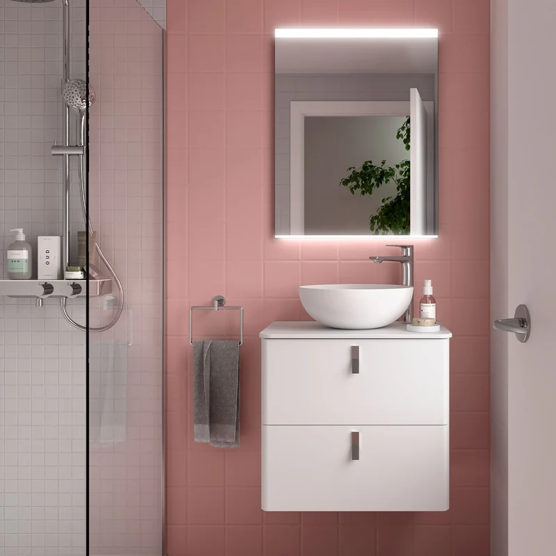 Mueble Baño UNIIQ 2 Cajones + Encimera Porcelana | 3 Acabados Mate | Personalizable