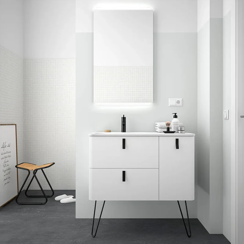 Mueble de Baño con Lavabo Salgar Uniiq 90 cm Blanco Mate
