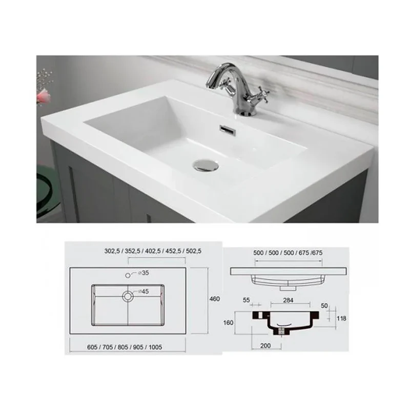 Mueble de Baño con Lavabo y 2 Cajones Salgar Monterrey 100 cm