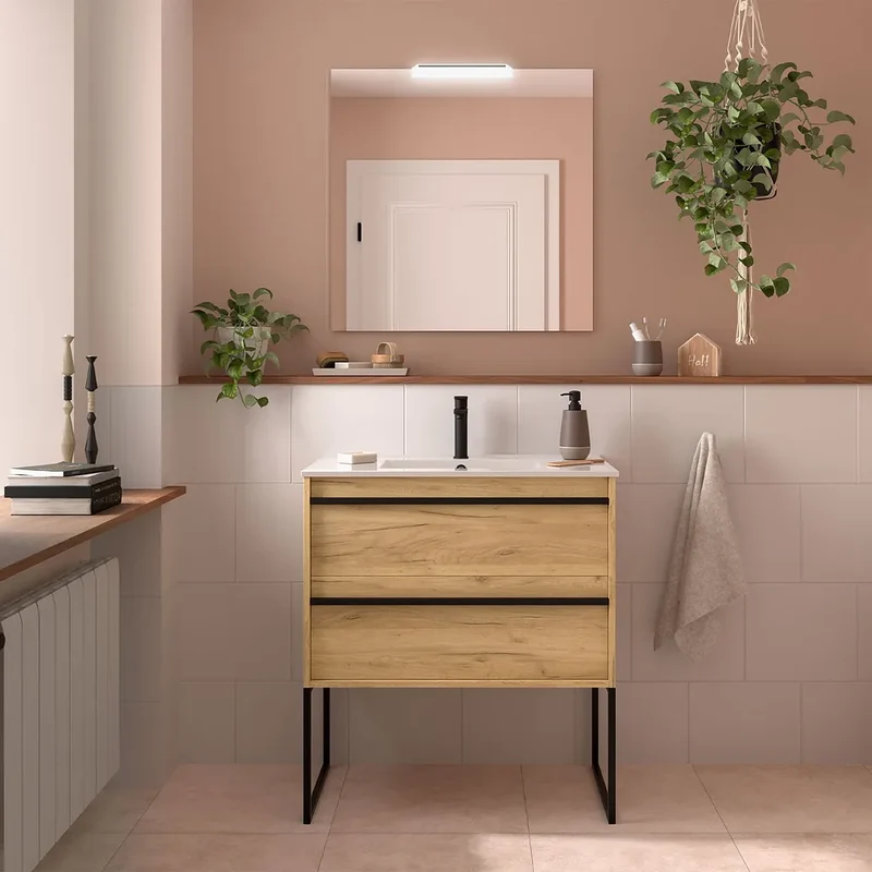Mueble de Baño con Lavabo y 2 Cajones Salgar Attila