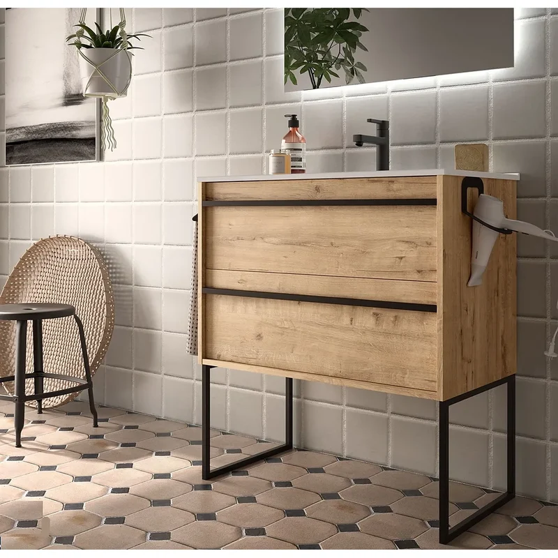Mueble de Baño con Lavabo y 2 Cajones Salgar Attila
