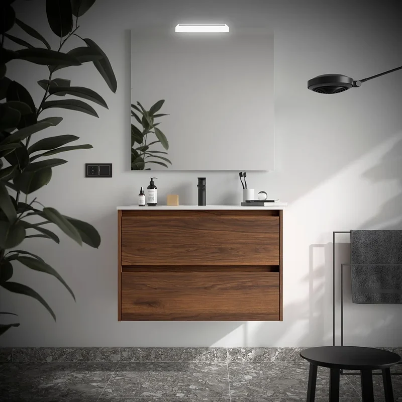 Mueble de Baño con Lavabo y 2 Cajones Salgar Noja 90 cm