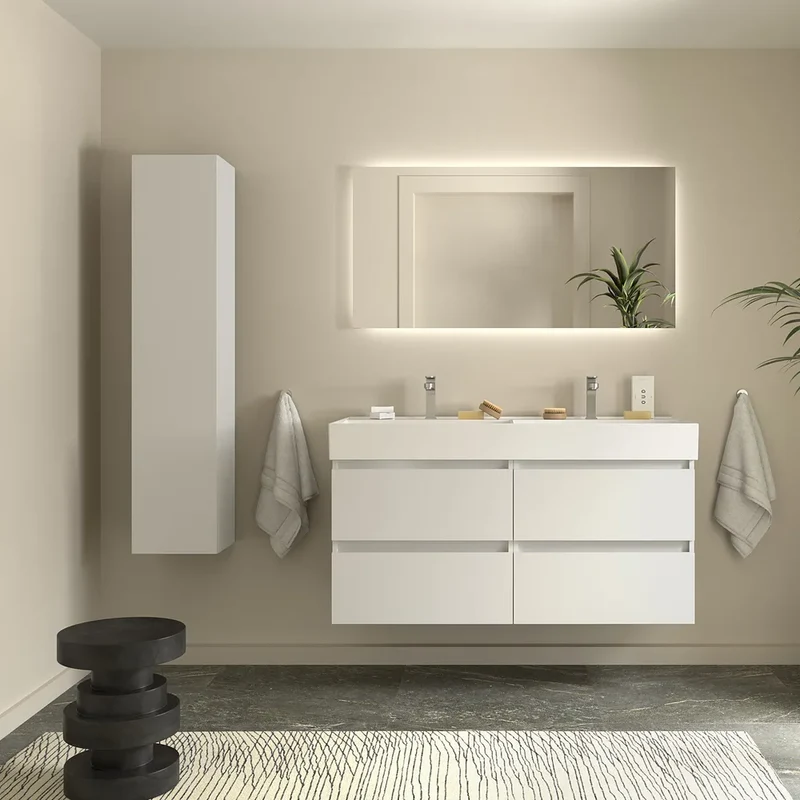 Mueble de Baño con Lavabo Salgar Bequia 120 cm Blanco Mate
