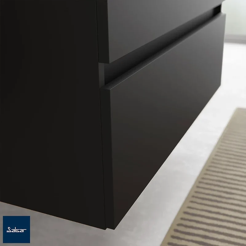 Mueble de Baño Suspendido con Lavabo Salgar Bequia Negro Mate