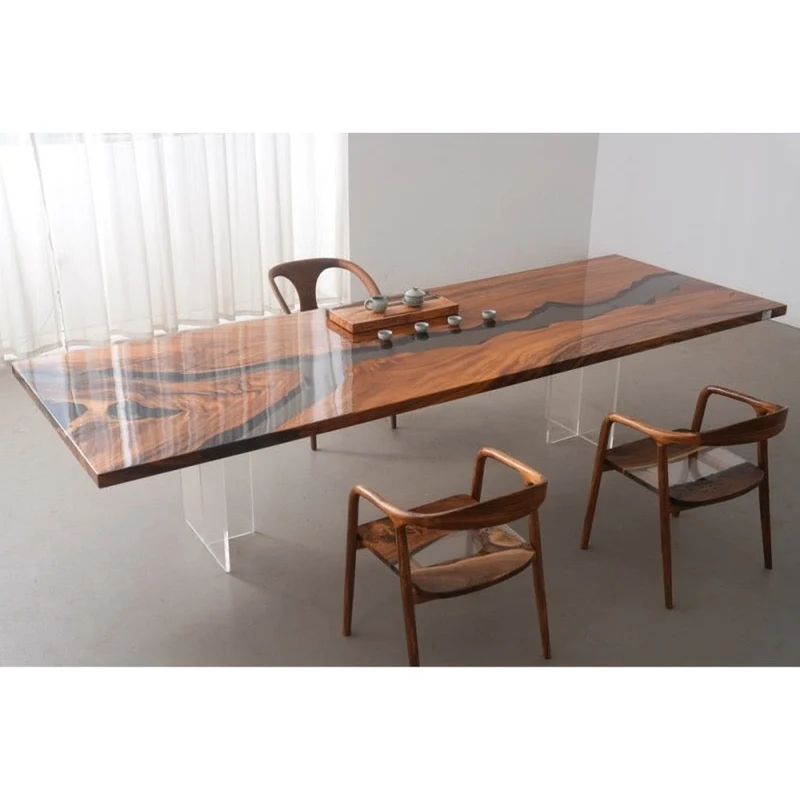 Crescendo Black Clear River Epoxy Resin Table