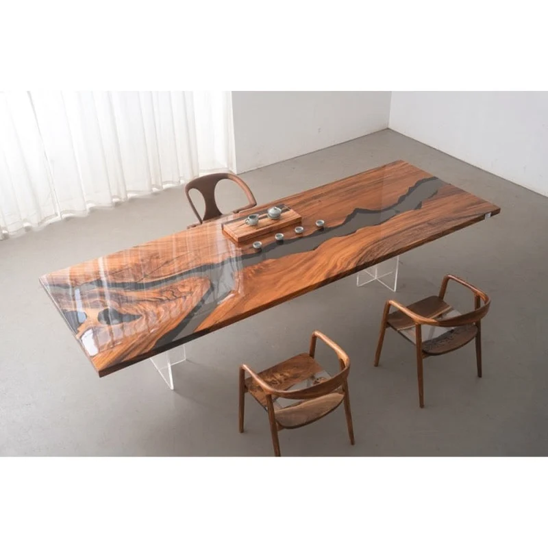 Crescendo Black Clear River Epoxy Resin Table