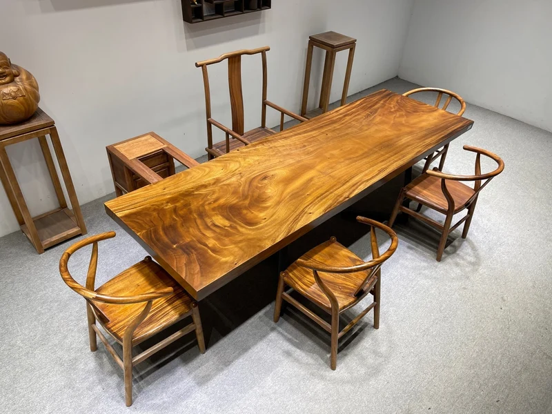 Luminous live Edge Hardwood Monkey Pod Dining table