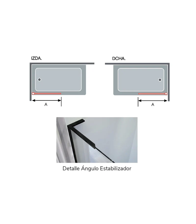 Mampara Fija FRESH FR703 de Kassandra, Panel Fijo de Ducha
