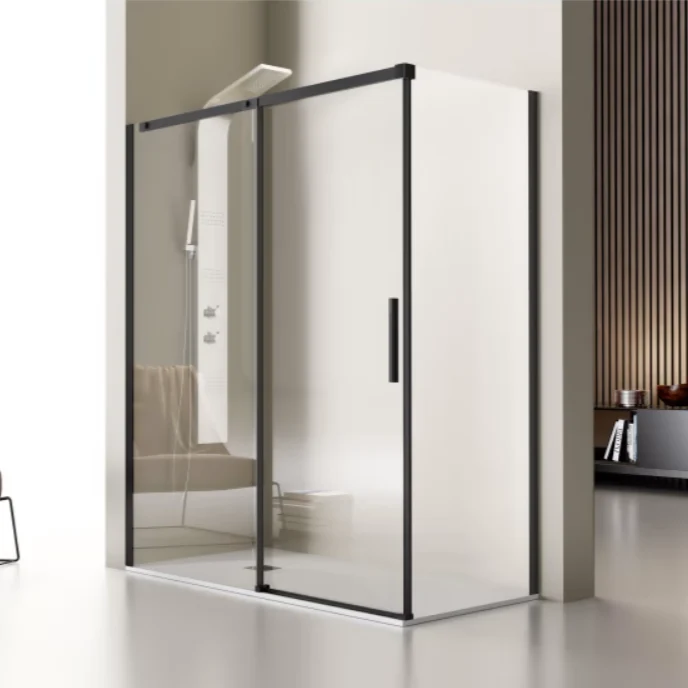 Mampara Angular LUNA (LU102+LU103) | Frontal con 1 Puerta Corredera y Lateral Fijo