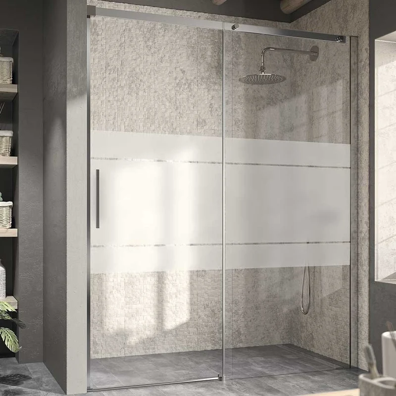 Mampara Frontal LUNA LU102 | Frontal con 1 Puerta Corredera | Robusta y Sin Perfil Inferior