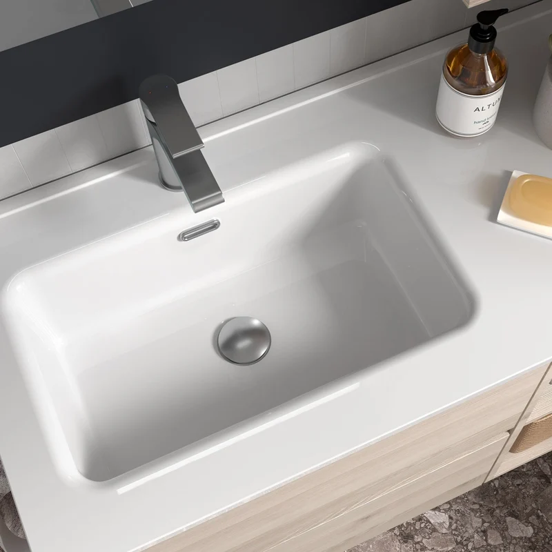 Lavabo Integrado CONSTANZA de Porcelana Blanca de Salgar