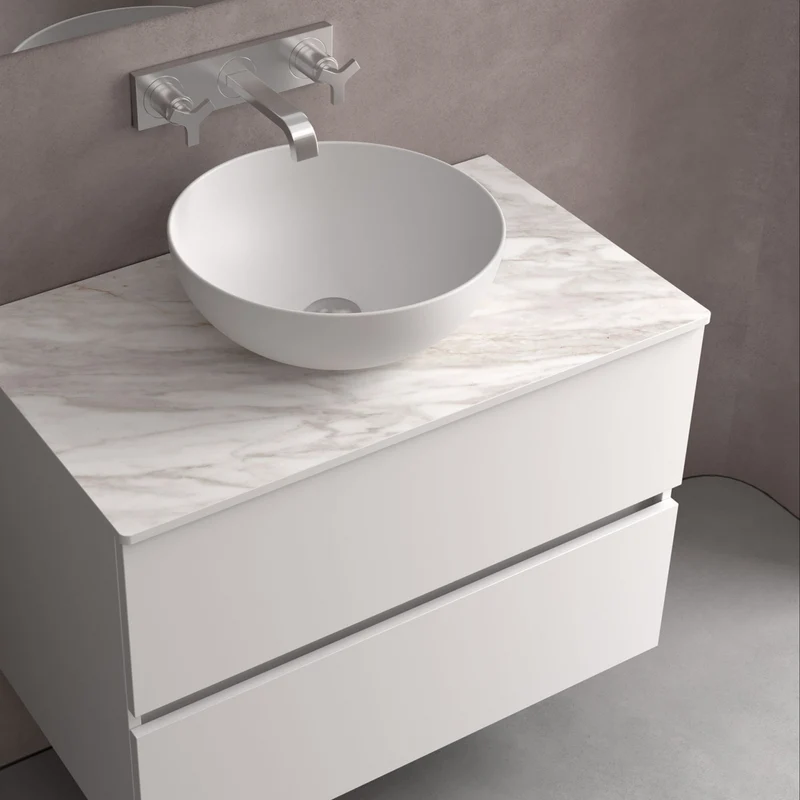 Lavabo de posar ALTIRO PORCELANA BLANCA MATE de 390 x 140 mm