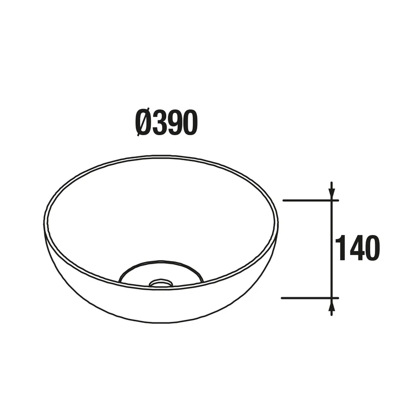 Lavabo de posar ALTIRO PORCELANA BLANCA MATE de 390 x 140 mm