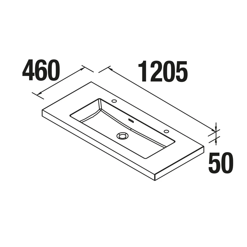 Lavabo TOSCANA 120 cm. 1 poza y 2 grifos CARGA MINERAL BLANCA